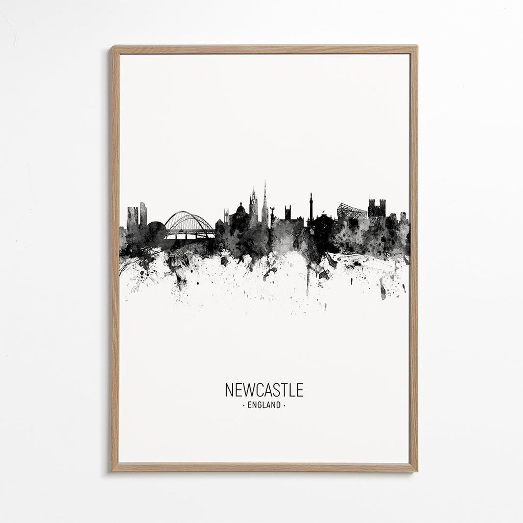 Obraz města Newcastle inkoustová silueta