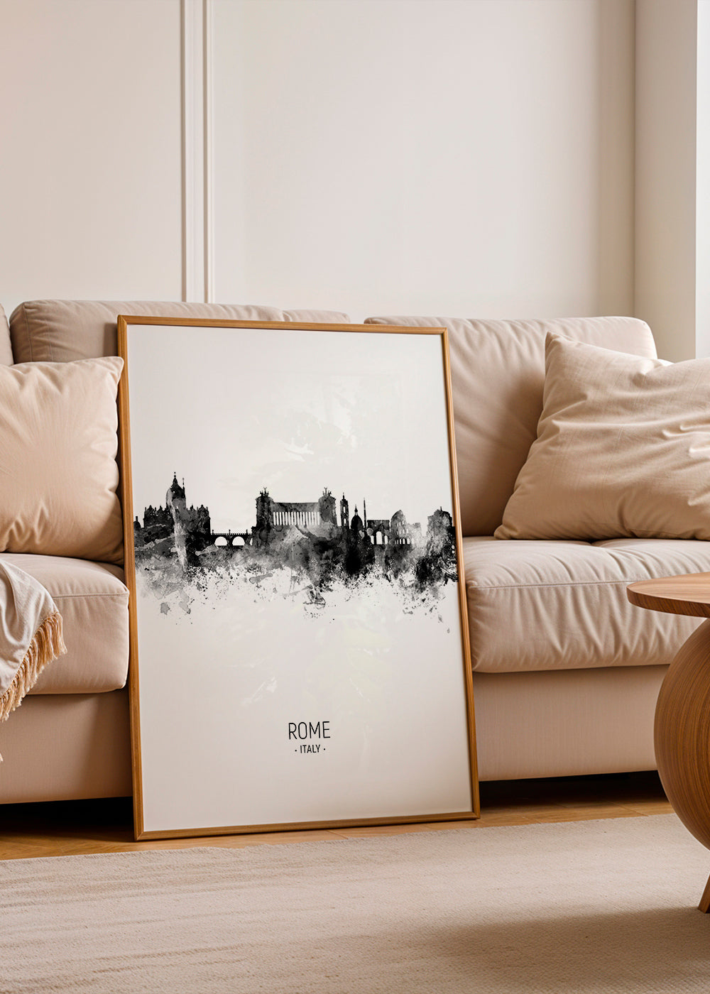 Plakát cestování Panorama Říma v inkoustu