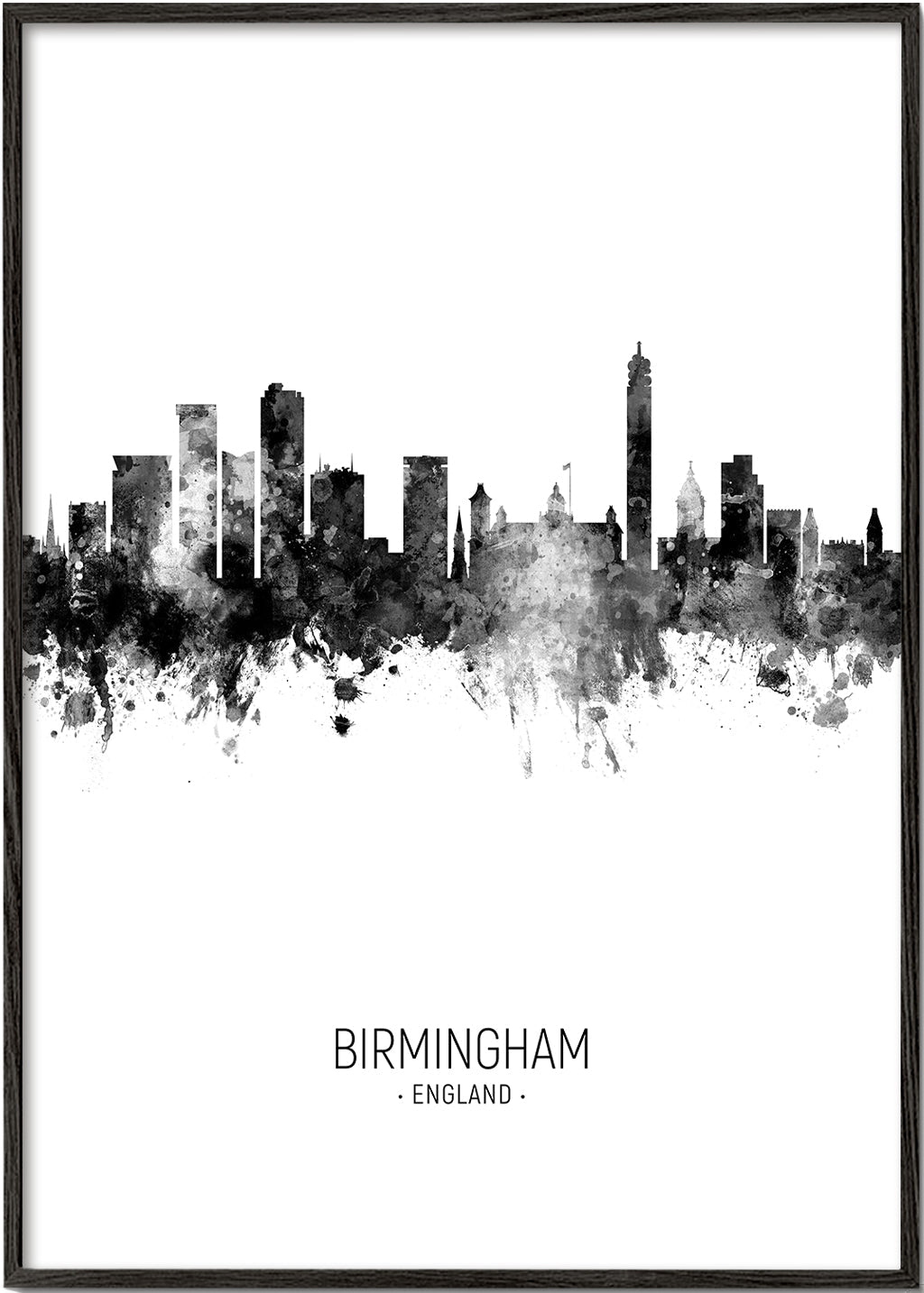 Obraz do kuchyně Birmingham skyline černobílý