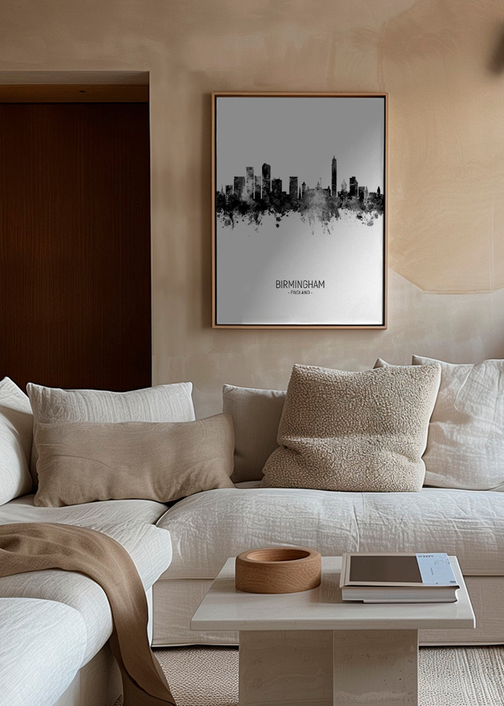 Obraz do kuchyně Birmingham skyline černobílý