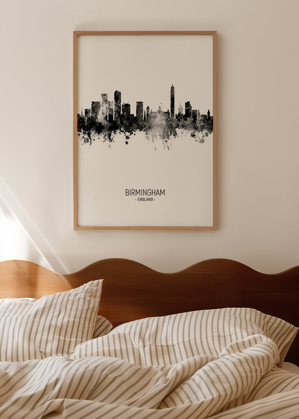 Obraz do kuchyně Birmingham skyline černobílý