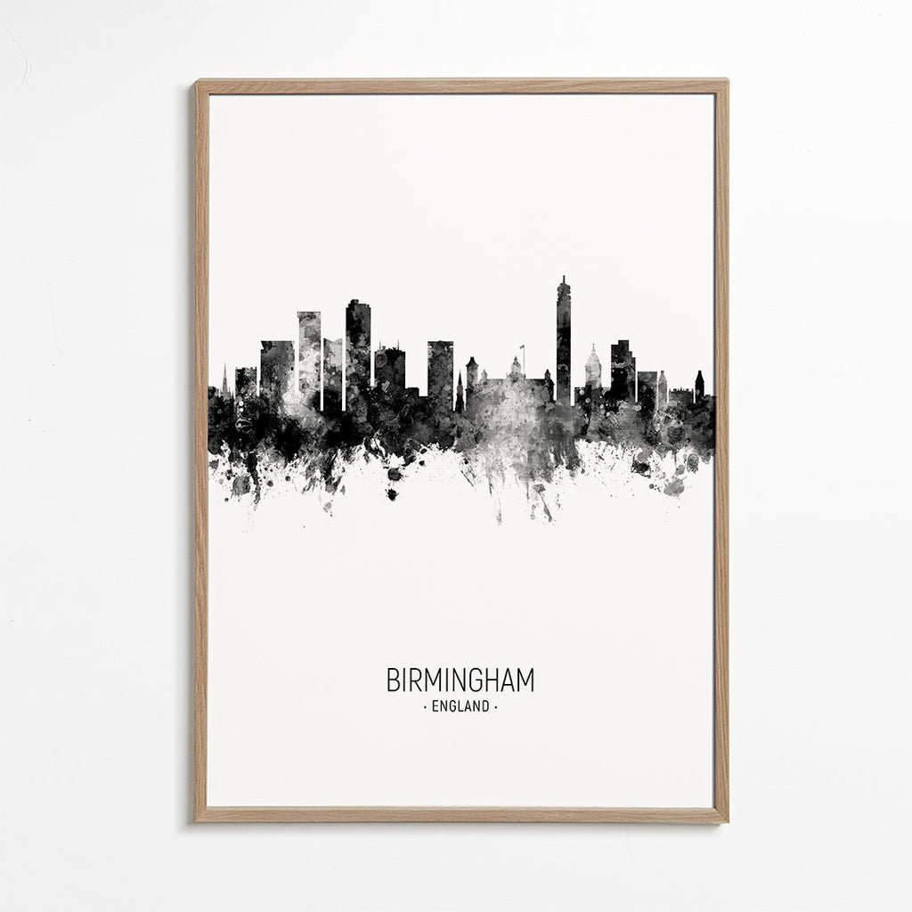 Obraz do kuchyně Birmingham skyline černobílý