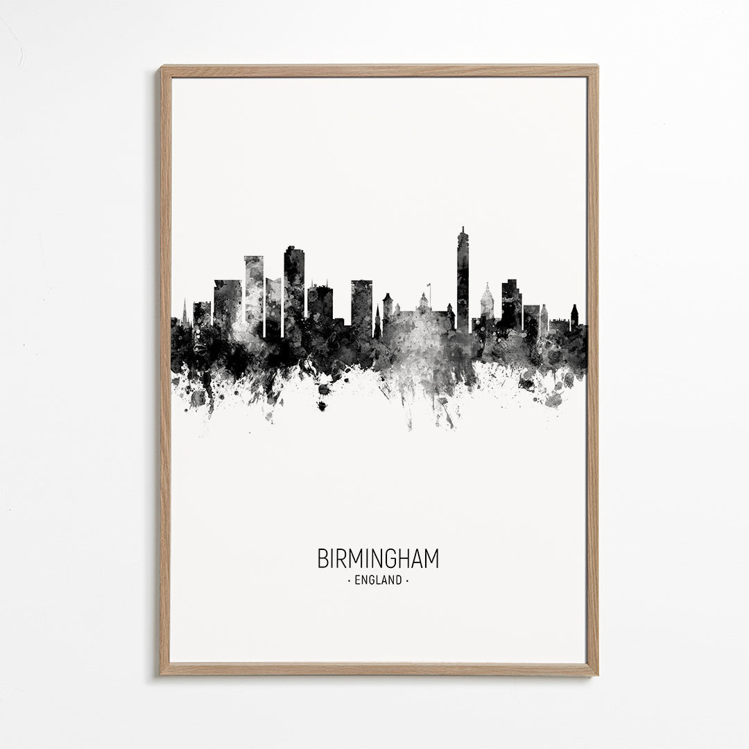 Obraz do kuchyně Birmingham skyline černobílý