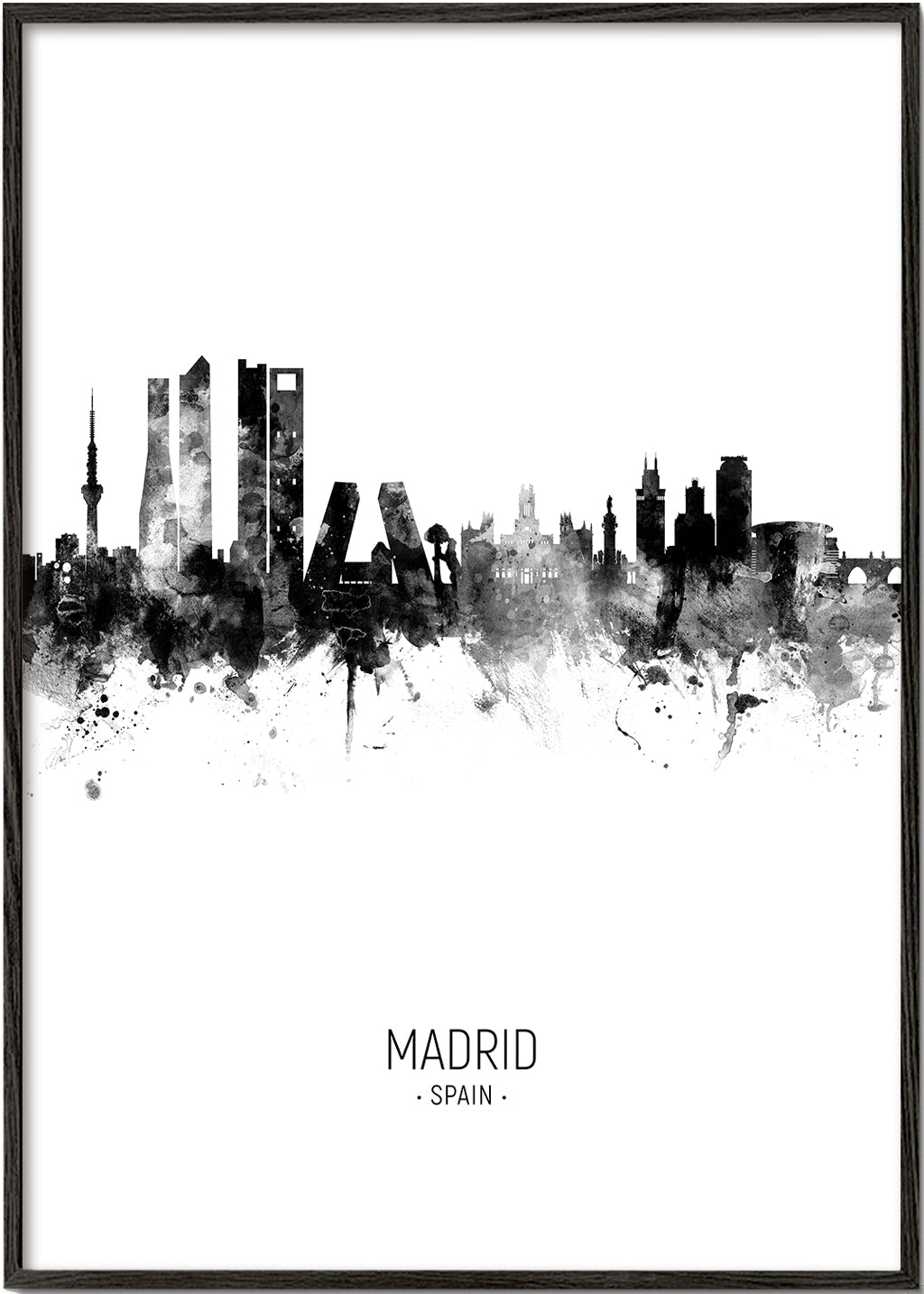 Obraz města Madrid Skyline v inkoustu
