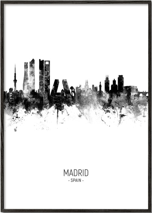 Obraz města Madrid Skyline v inkoustu