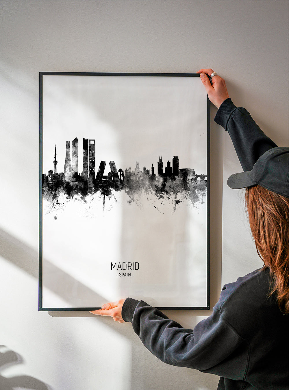 Obraz města Madrid Skyline v inkoustu