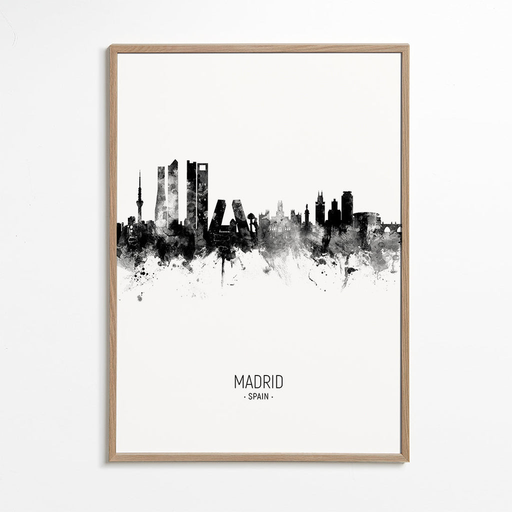 Obraz města Madrid Skyline v inkoustu