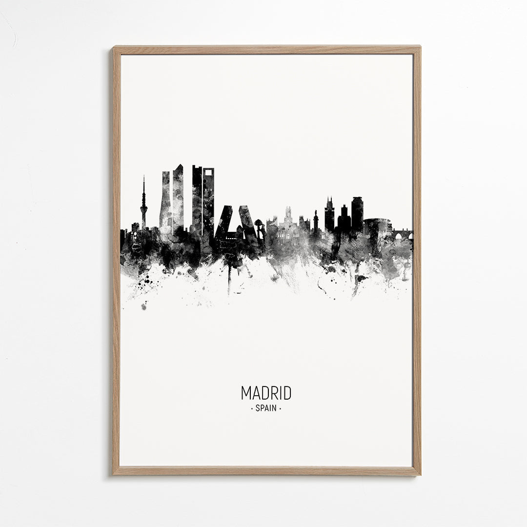 Obraz města Madrid Skyline v inkoustu