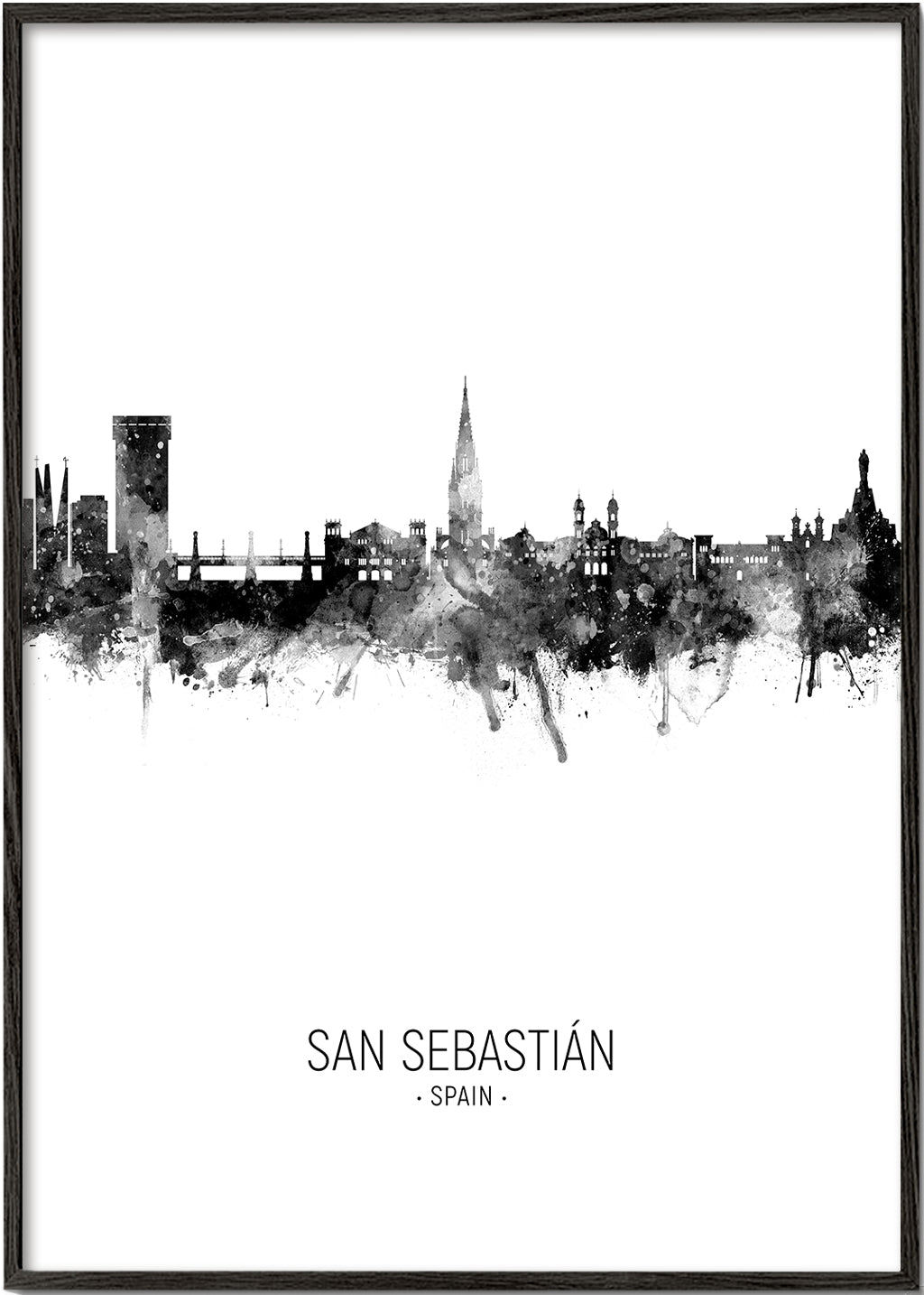Plátno města: panoráma San Sebastián v inkoustu