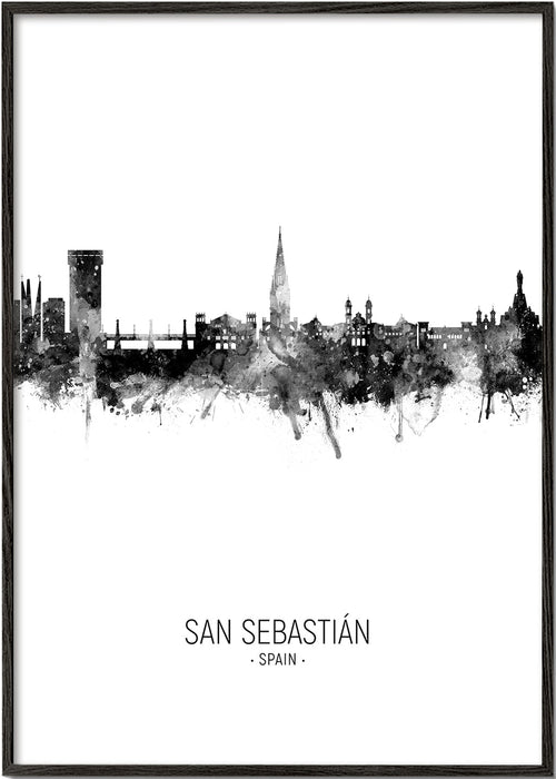 Plátno města: panoráma San Sebastián v inkoustu