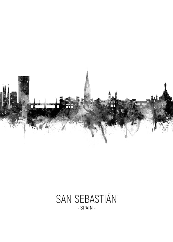 Plátno města: panoráma San Sebastián v inkoustu