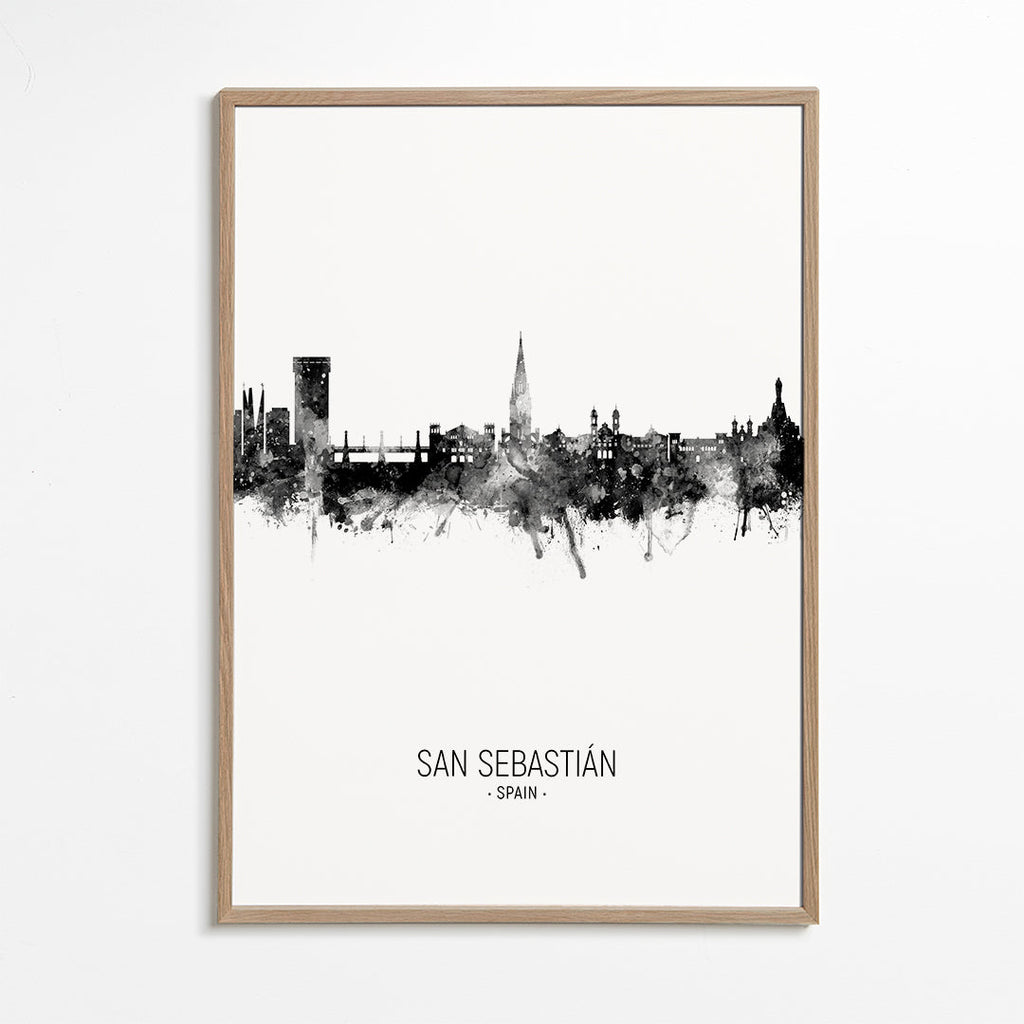 Plátno města: panoráma San Sebastián v inkoustu