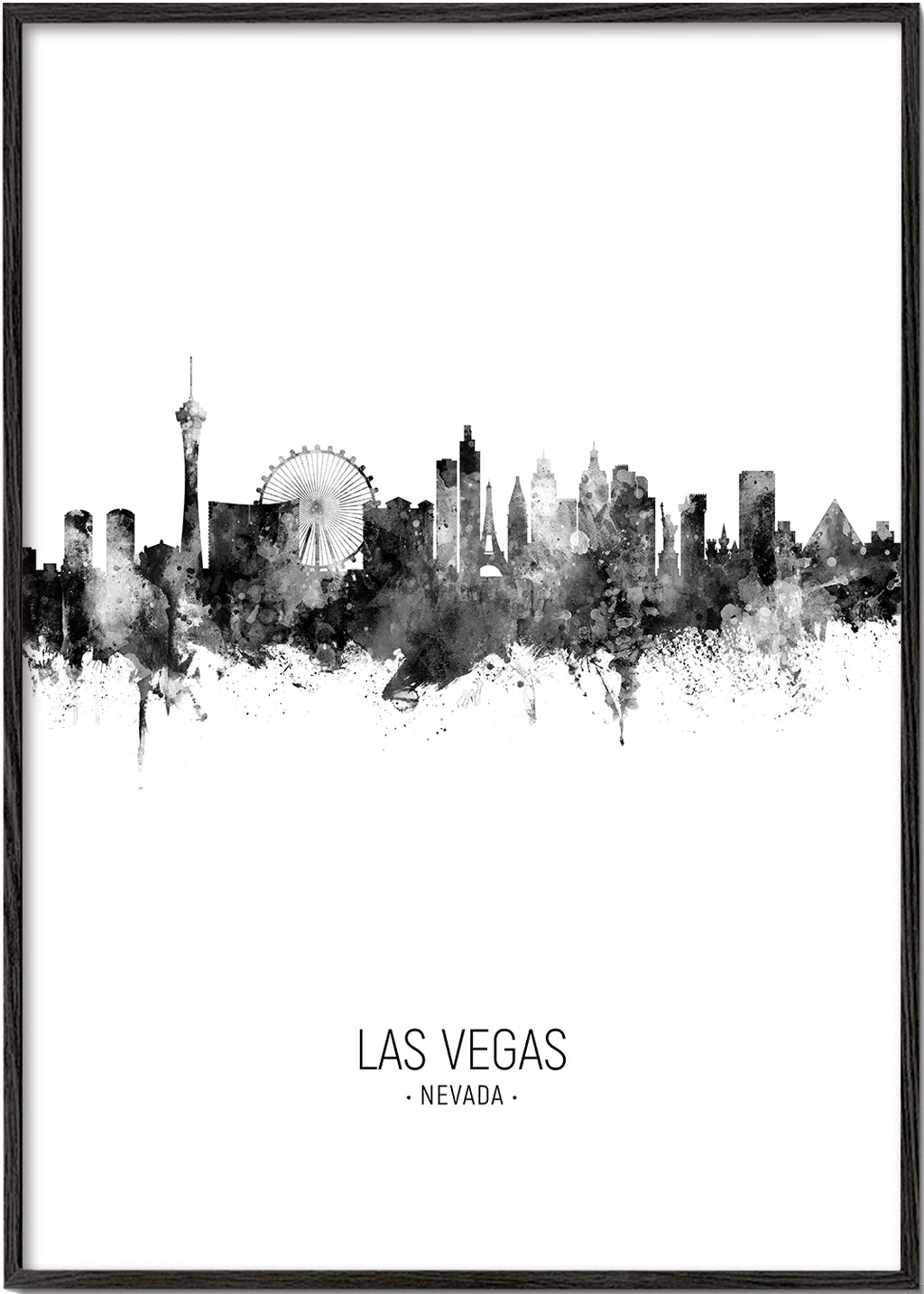 Obraz města Las Vegas černobílá silueta