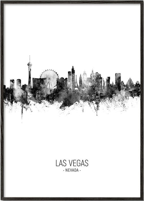 Obraz města Las Vegas černobílá silueta