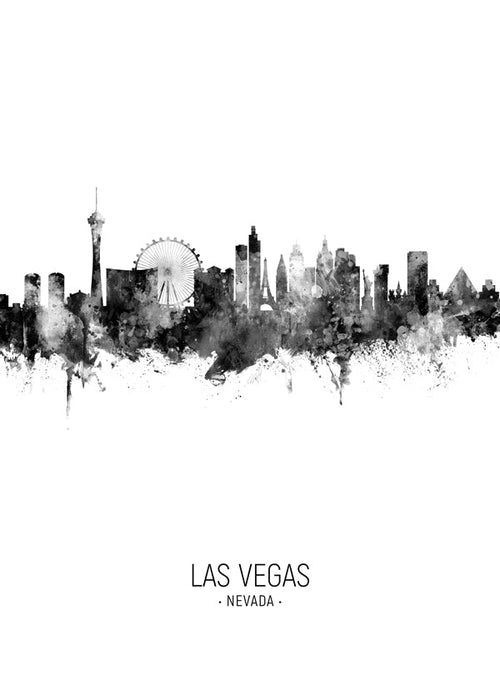 Obraz města Las Vegas černobílá silueta