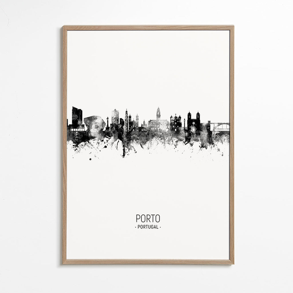 Obraz města: silueta Porta v inkoustu