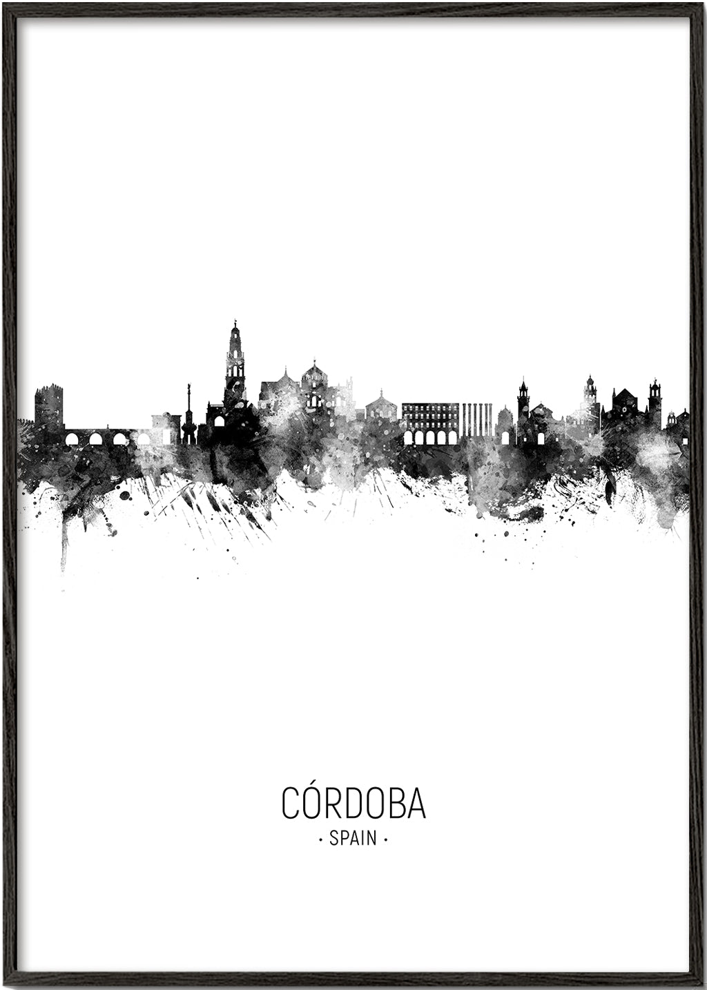 Cuadro de ciudades Córdoba panorama v inkoustu