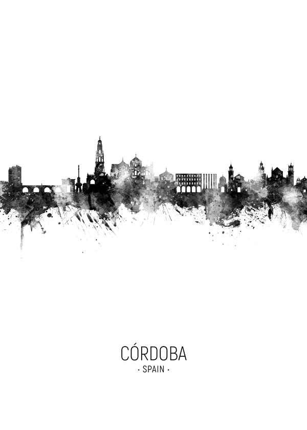 Cuadro de ciudades Córdoba panorama v inkoustu