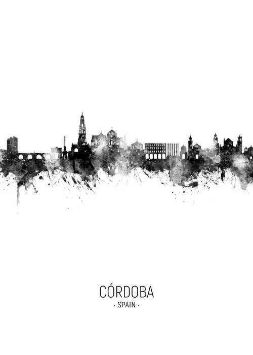 Cuadro de ciudades Córdoba panorama v inkoustu
