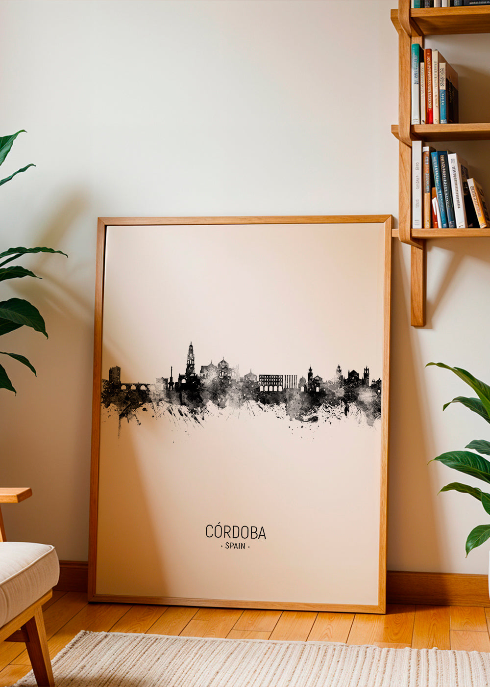 Cuadro de ciudades Córdoba panorama v inkoustu