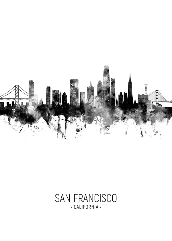 Obraz města San Francisco silueta v inkoustu