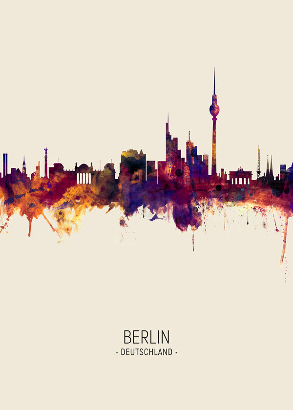 Obraz města Berlín v akvarelu