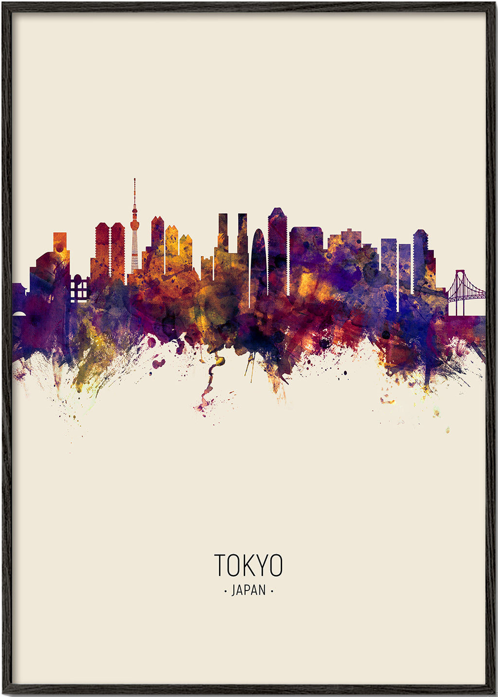 Obraz do kuchyně Tokyo skyline akvarel