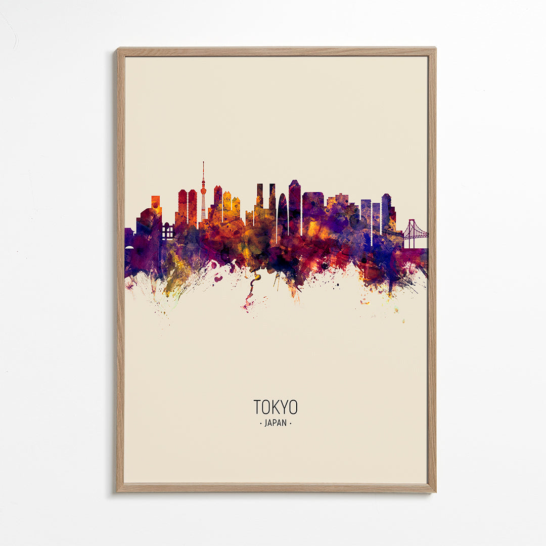 Obraz do kuchyně Tokyo skyline akvarel