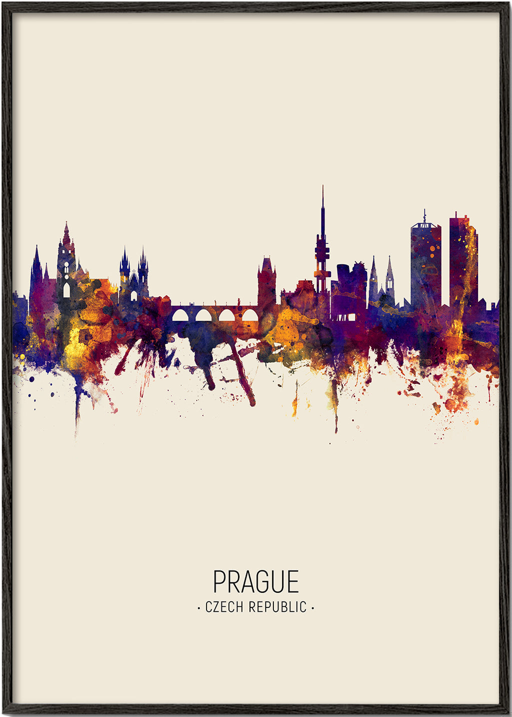 Obraz města: Pražské panorama v akvarelu
