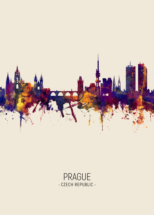 Obraz města: Pražské panorama v akvarelu