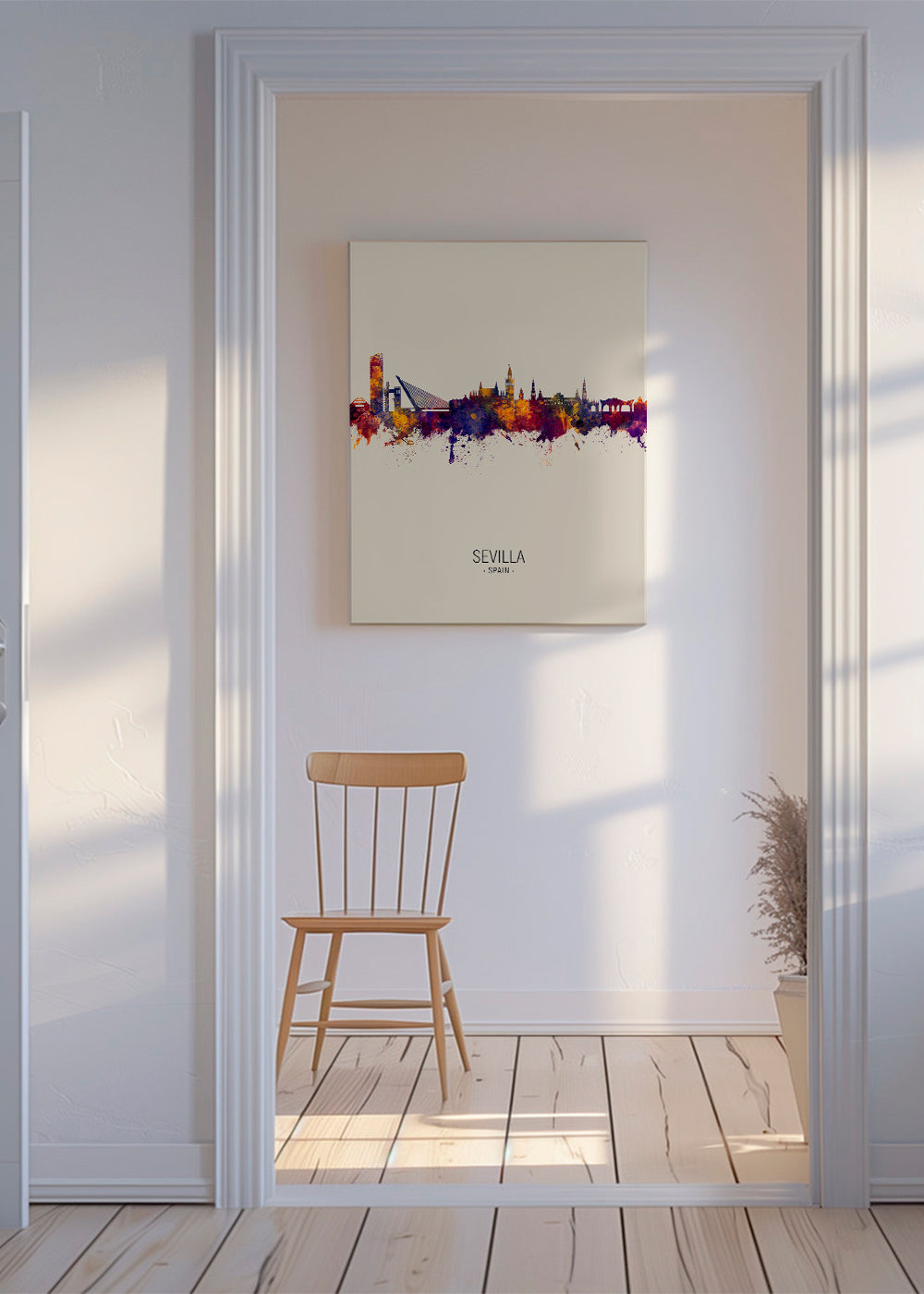 Městský plakát s panoramatem Sevilly