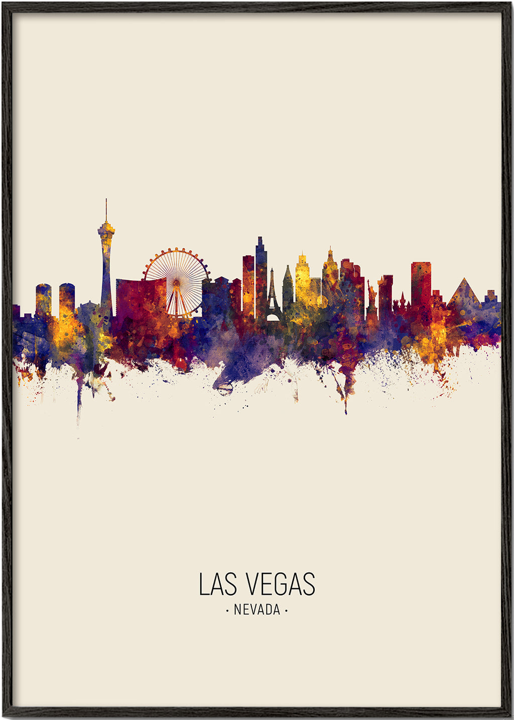 Obraz města Las Vegas akvarel