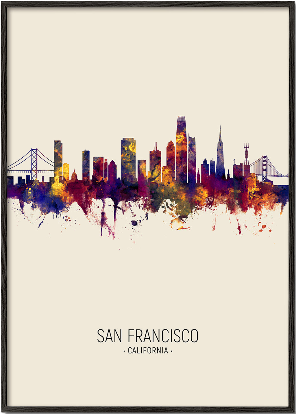 Obraz města San Francisco akvarel