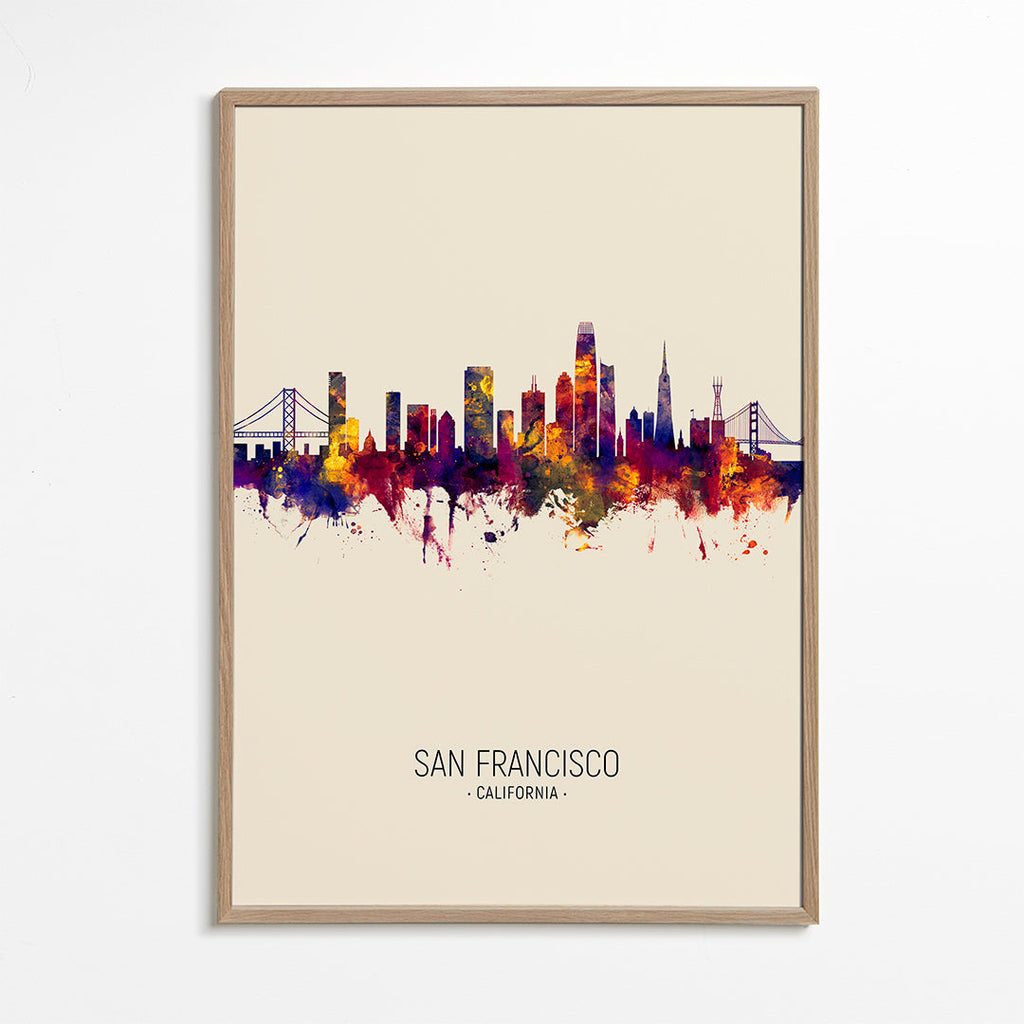 Obraz města San Francisco akvarel