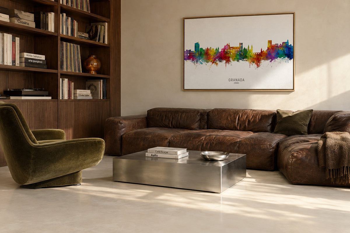 Granada Skyline - Framed canvas in an interior