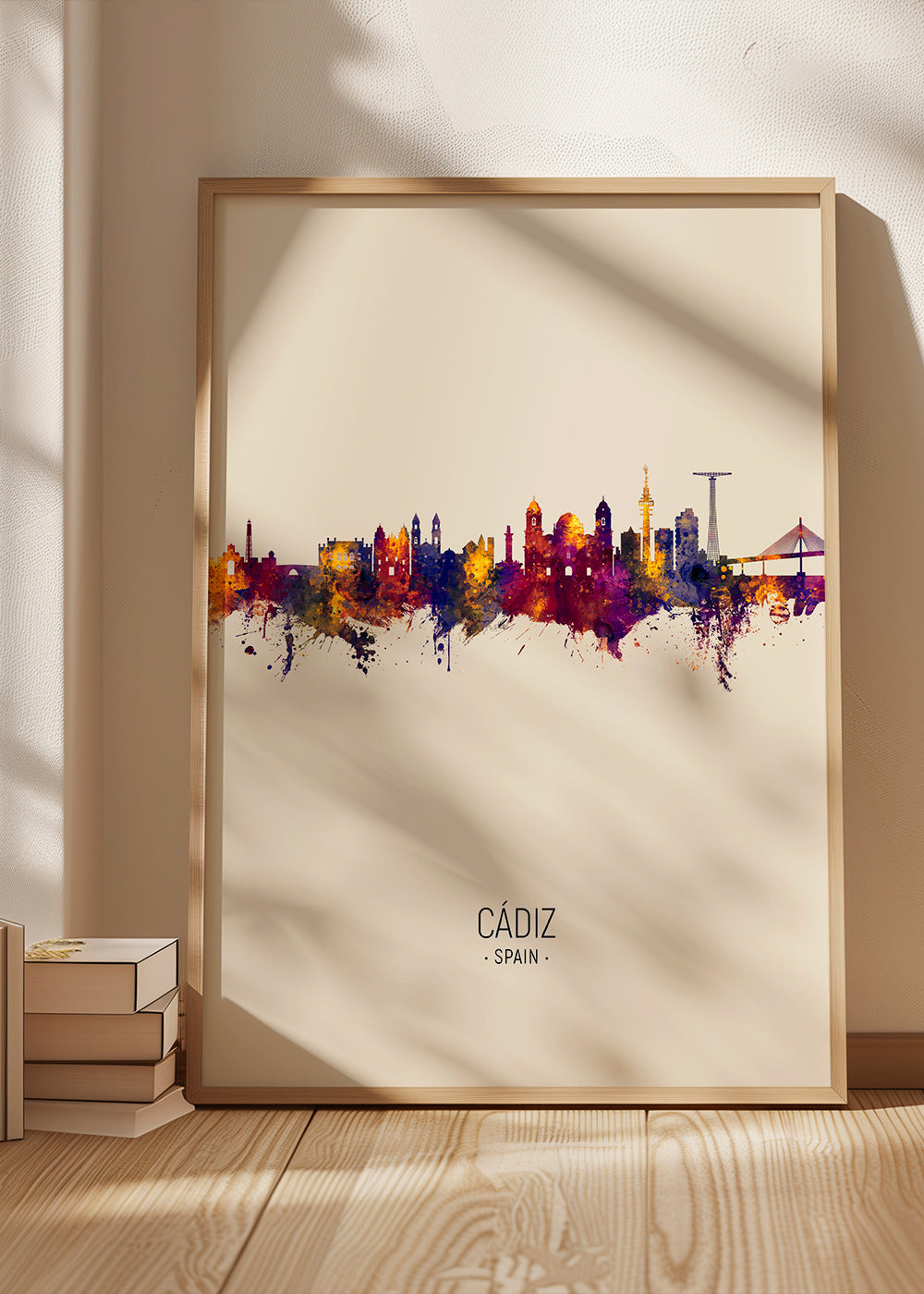 Obraz města Cádiz skyline akvarel