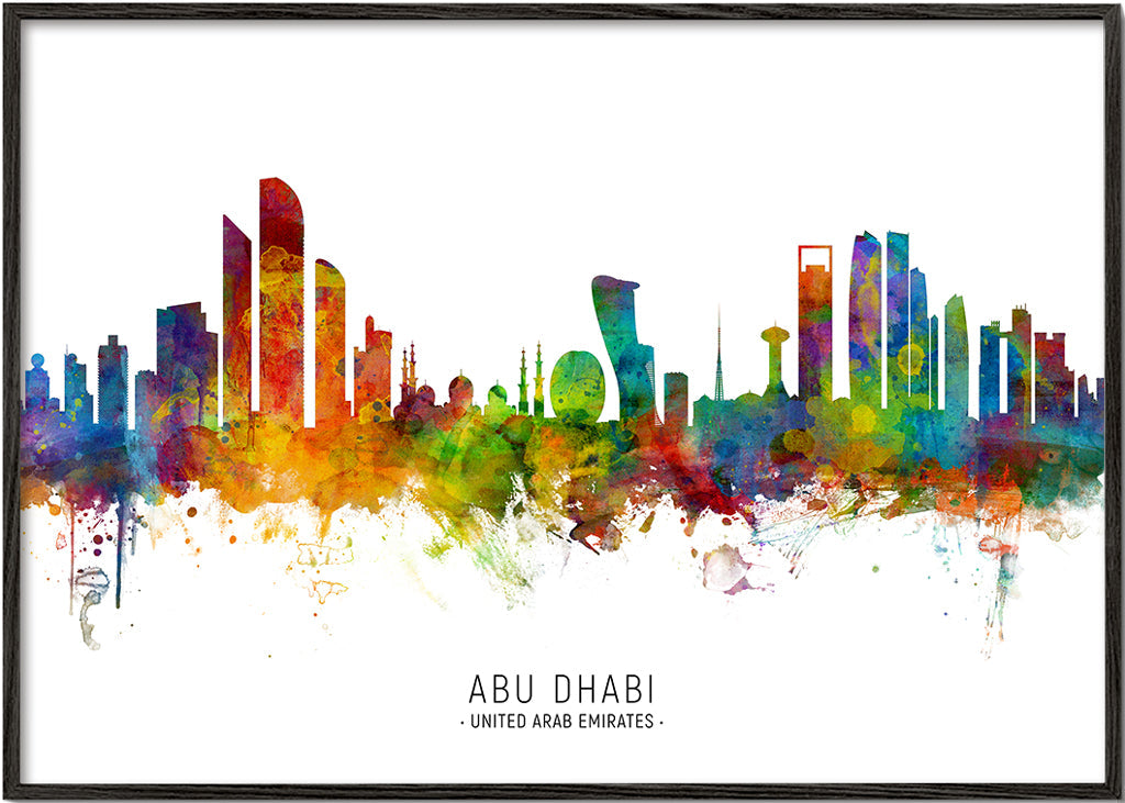 Obraz města Abu Dhabi skyline akvarel