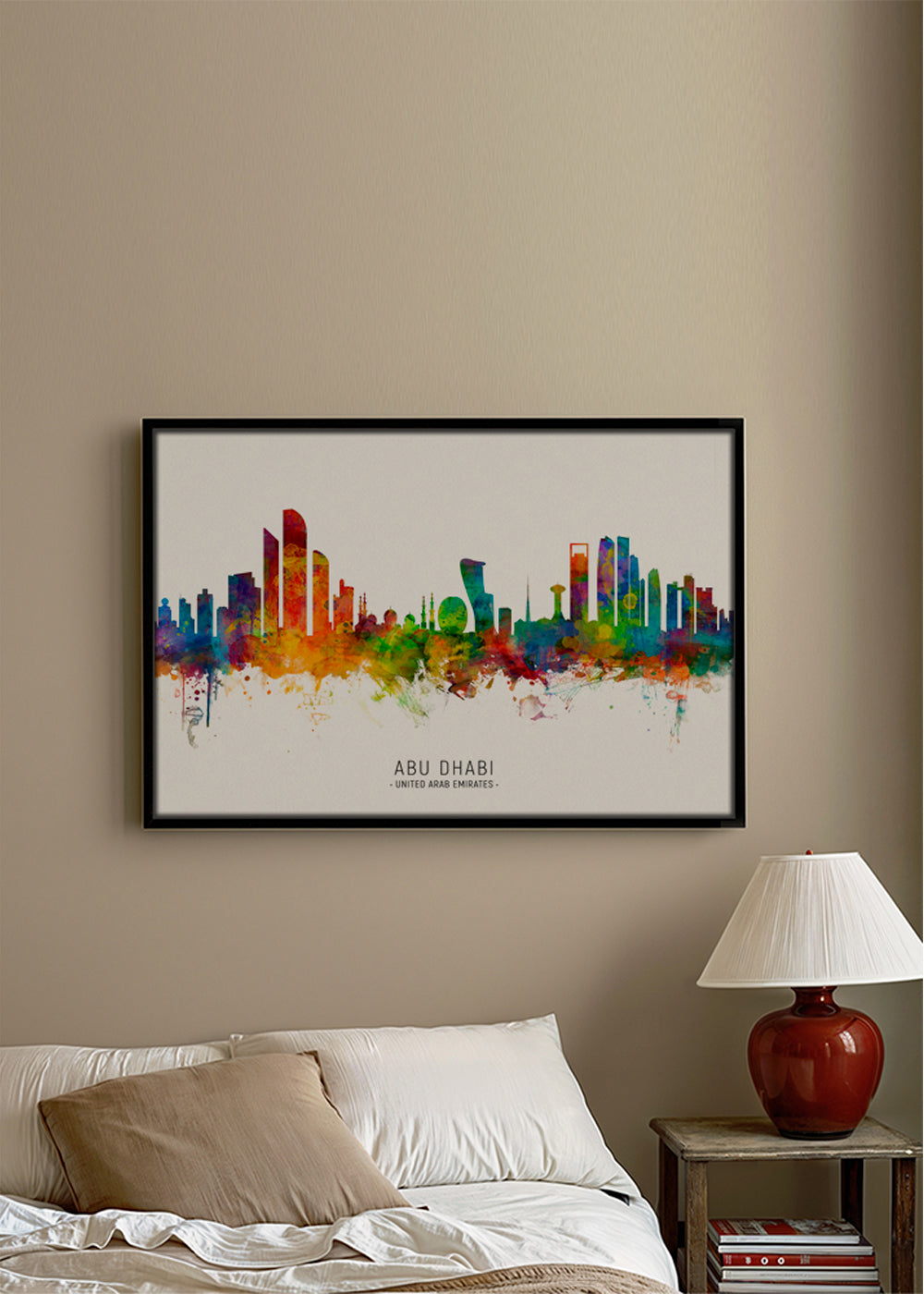 Obraz města Abu Dhabi skyline akvarel