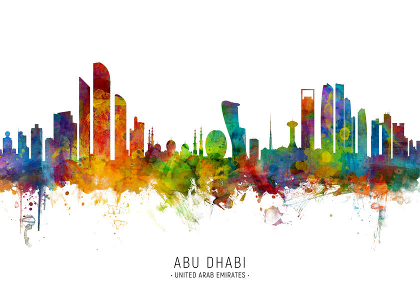 Obraz města Abu Dhabi skyline akvarel