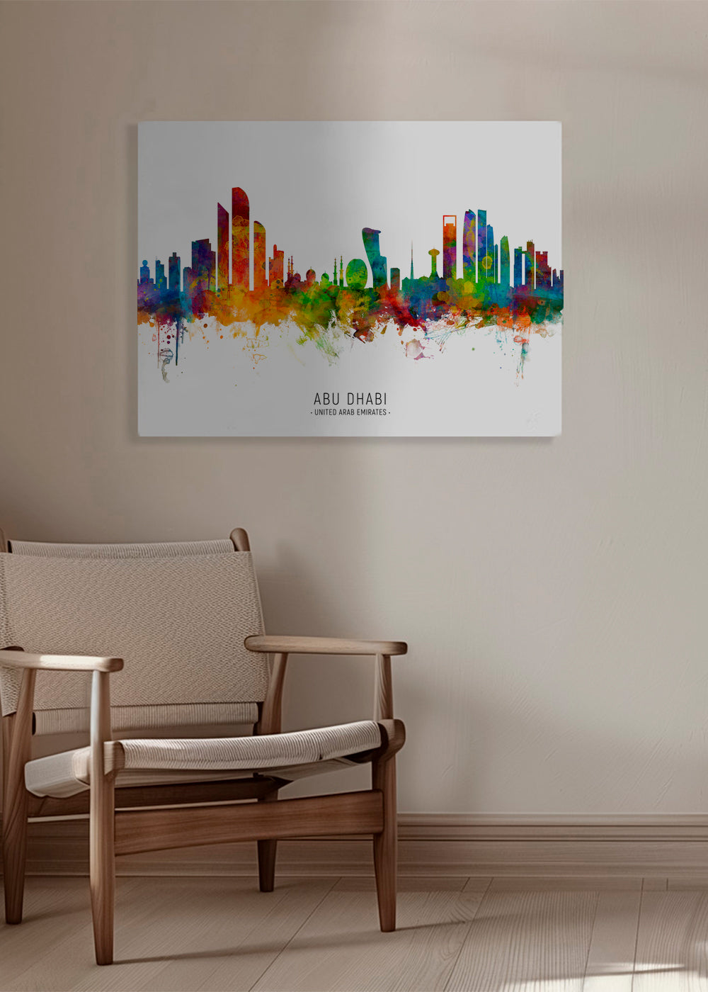 Obraz města Abu Dhabi skyline akvarel
