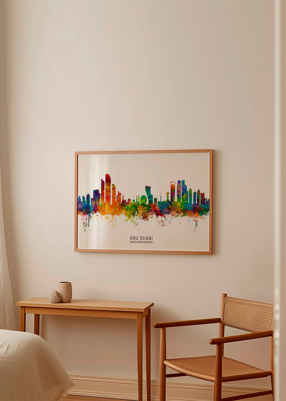 Obraz města Abu Dhabi skyline akvarel