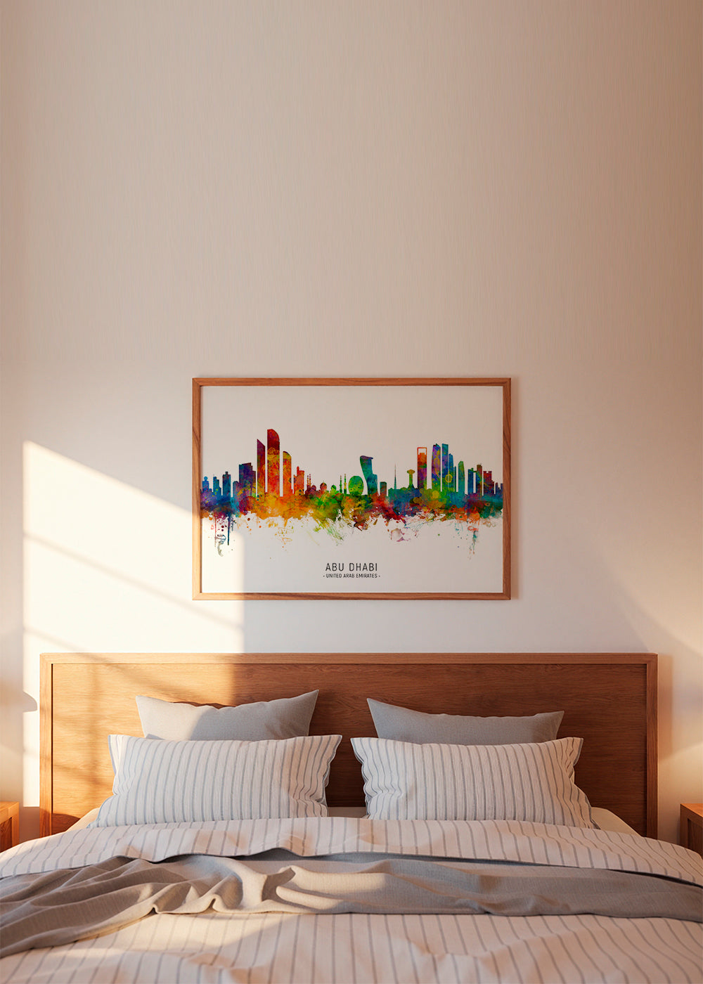 Obraz města Abu Dhabi skyline akvarel