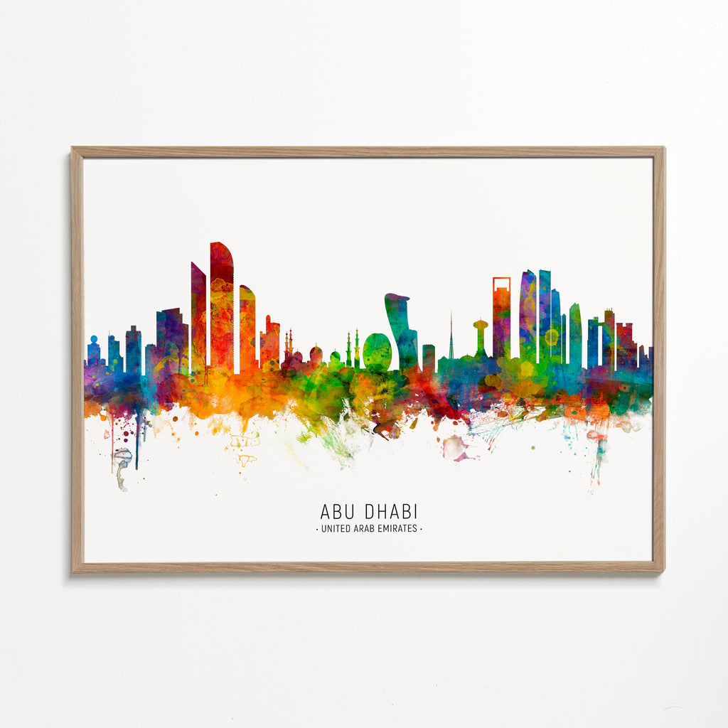 Obraz města Abu Dhabi skyline akvarel