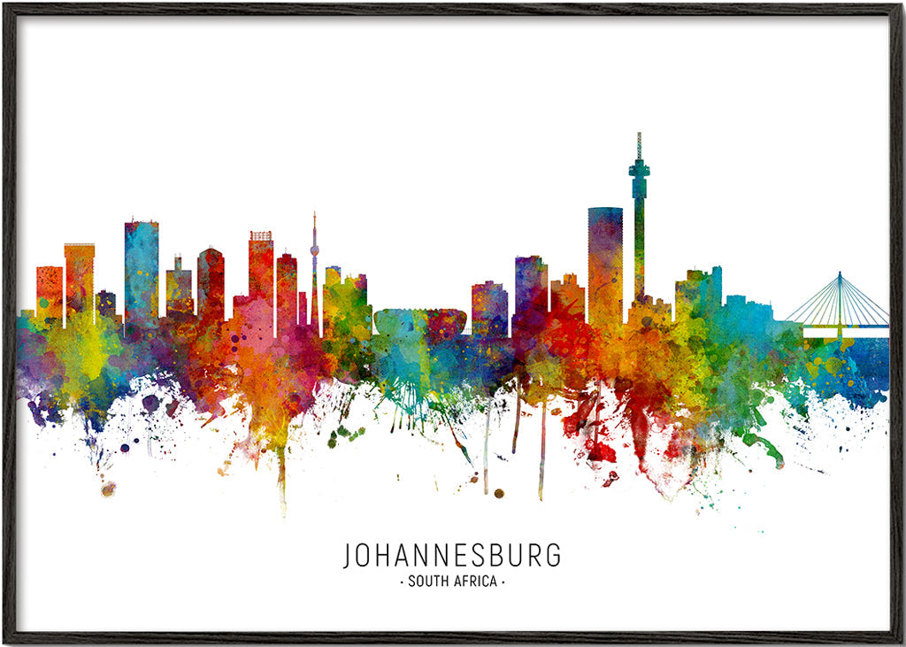 Obraz města Johannesburg skyline akvarel