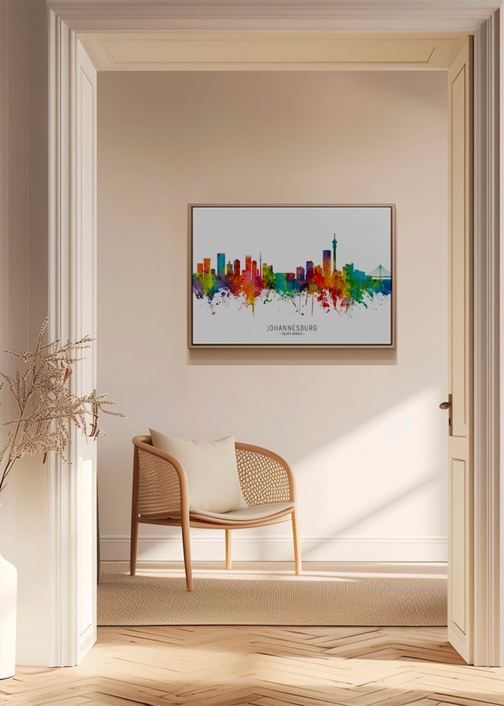 Obraz města Johannesburg skyline akvarel