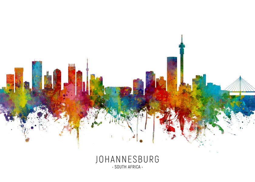 Obraz města Johannesburg skyline akvarel