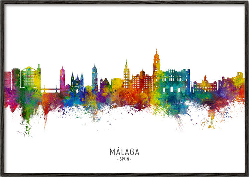 Obraz města Málaga akvarelové panorama