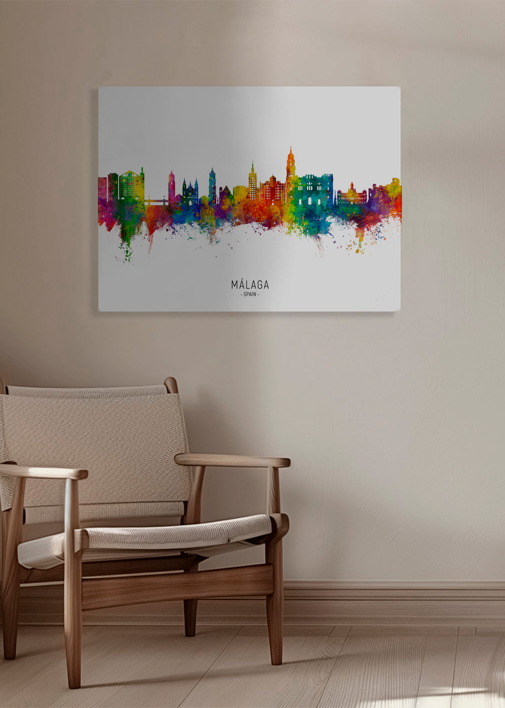 Obraz města Málaga akvarelové panorama