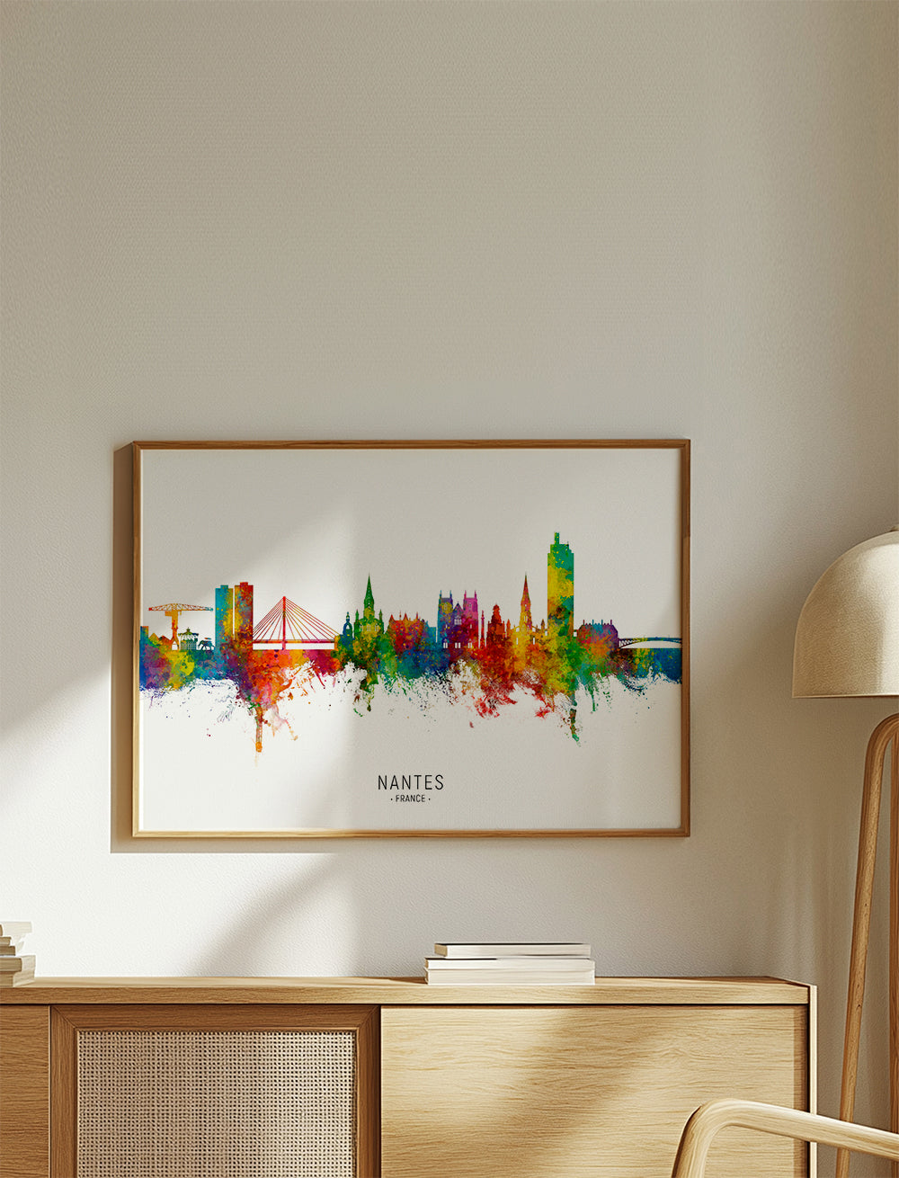 Plakát města Nantes skyline akvarel