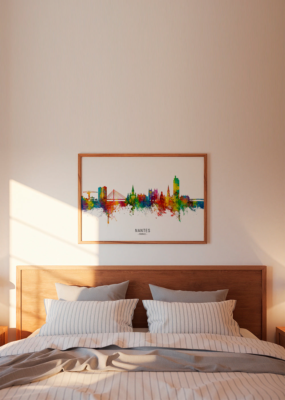 Plakát města Nantes skyline akvarel